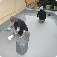 屋上防水 ウレタン防水材の塗布